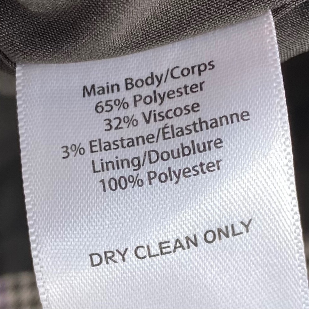 Halogen Sz 12 Petite 12P Large Blazer Jacket Plaid Gray Purple Career CHIC - Picture 5 of 5